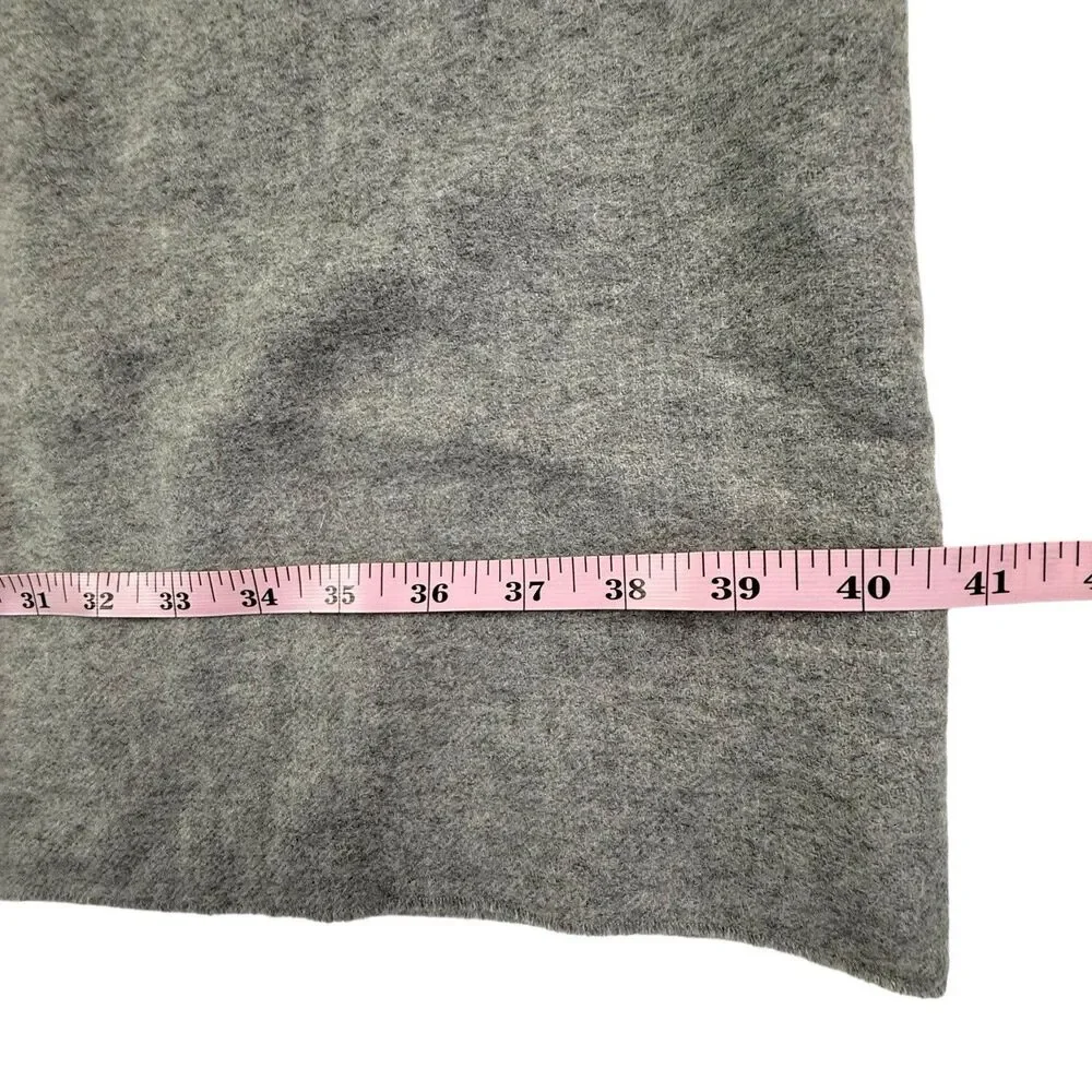 Pure Baby Alpaca Wool Scarf Shawl Made in Peru 81x14 Gray Fringe Hand Finished
